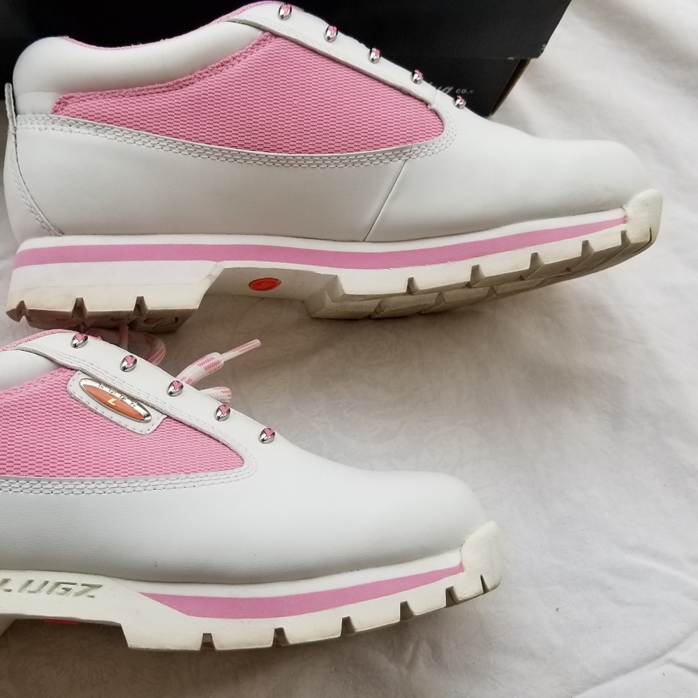 Lugz White/Pink Leather Style Badger Boots Size 9 - Picture 7 of 8